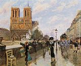 Georges Stein Les quais pres de Notre Dame painting